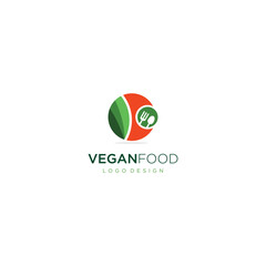 Vegan food restaurant logo vector template art
