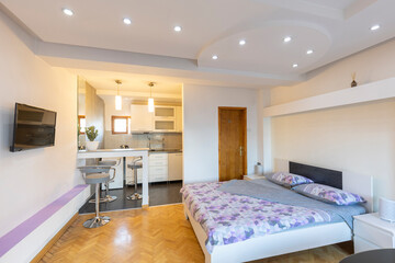 Bedroom interior in rental apartment