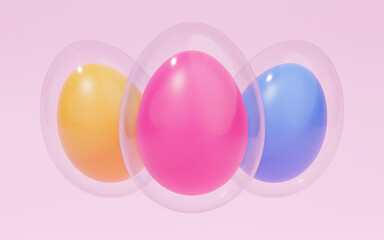 easter egg in glass 3d render