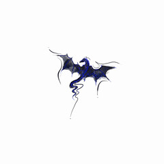 dark blue dragon tattoo design grunge style