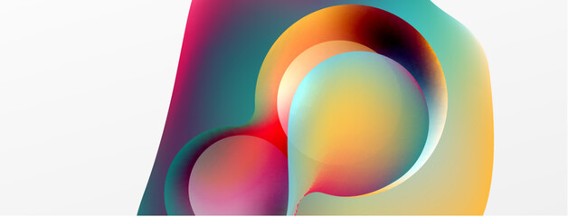 Fluid abstract background, round shapes and circle flowing design for wallpaper, banner, background or landing