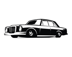 Obraz na płótnie Canvas Luxury vintage car silhouette logo vector concept isolated badge emblem
