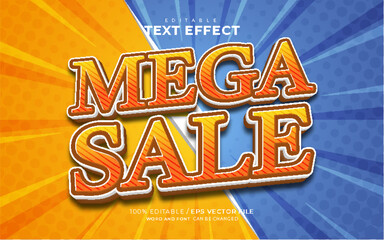 Mega Sale Editable Text Effect with Comic Style