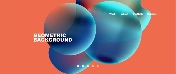 Flowing gradient colors and round elements and circles. Vector illustration for wallpaper, banner, background, leaflet, catalog, cover, flyer © antishock