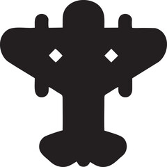 airplane icon symbol in a black image, flight illustration vector image