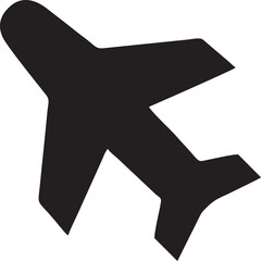 airplane icon symbol in a black image, flight illustration vector image