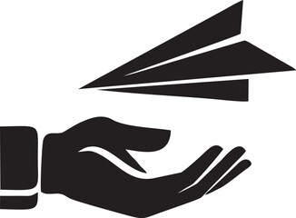 airplane icon symbol in a black image, flight illustration vector image
