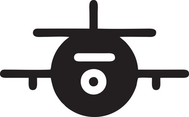 airplane icon symbol in a black image, flight illustration vector image