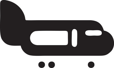 airplane icon symbol in a black image, flight illustration vector image