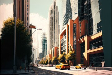 Eine moderne Stadt created with Generative AI technologies