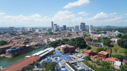 Obraz premium Malacca city aerial view|馬六甲 