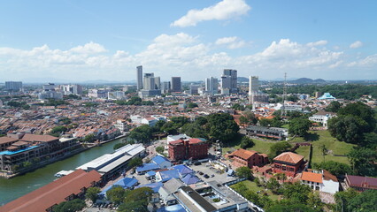 Fototapeta na wymiar Malacca city aerial view|馬六甲 
