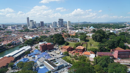 Obraz premium Malacca city aerial view|馬六甲 