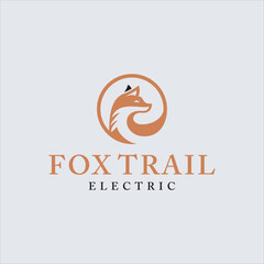 Abstract fox logo template. Beautiful and unusual fox face for business company and design studio.