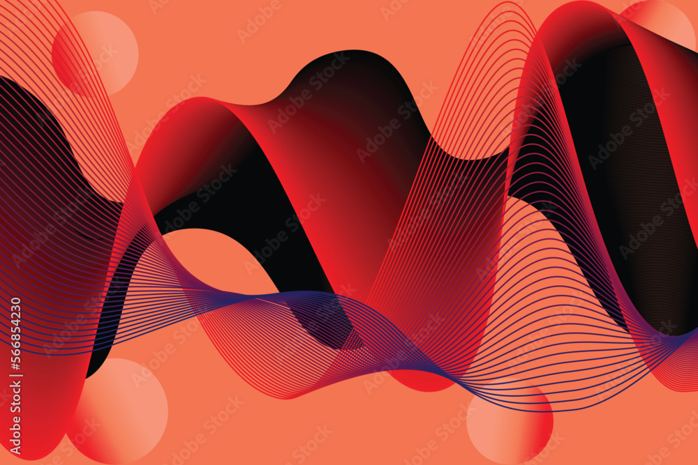 Aufkleber colorful gradient wave abstract background. modern poster with gradient 3d flow shape. innovation ba
