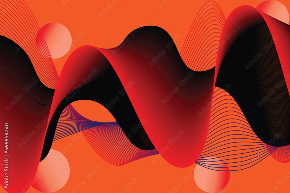 Poster colorful gradient wave abstract background. modern poster with gradient 3d flow shape. innovation ba