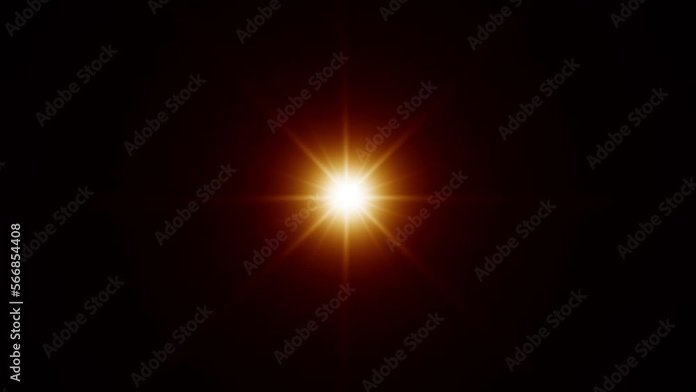 Poster abstract loop center gold orange optical shine light lens flares flickering rotation animation backg