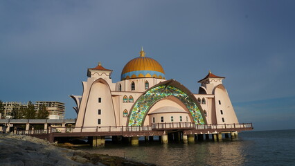 Mosque|Masjid Selat Melaka|Pulau Melaka|馬六甲海峽清真寺