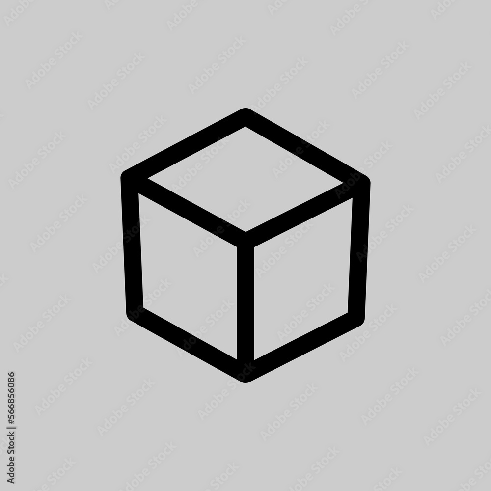 Poster cube icon. shape cube vector icon isolated on background..eps