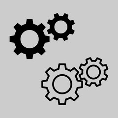 Gear icon. Settings icon. Gear mechanism illustration trendy style on white background..eps