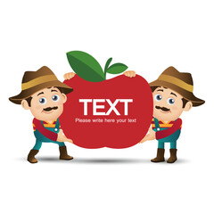 Farmer and gardener with different poses