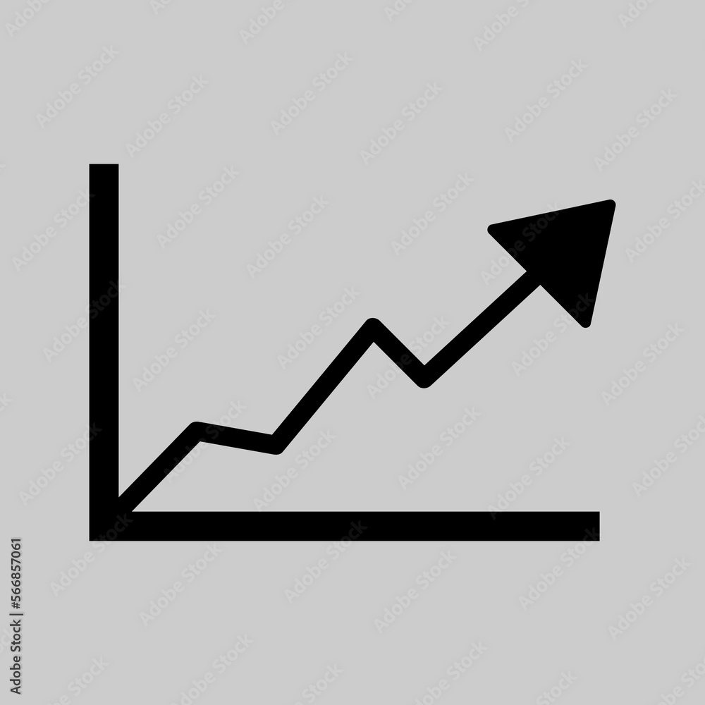 Poster vector chart icon. graph growing up; movement trendy style on white backgrou nd..eps
