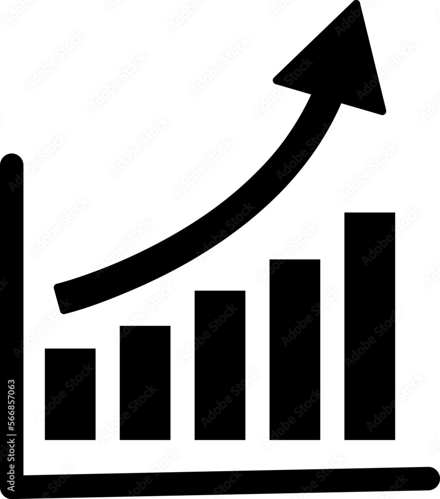 Poster vector chart icon. graph growing up; movement; growth on white background..eps