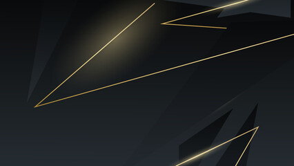 Dark corporate curve abstract background with gold decorative lines. Use to invitation, card, presentation your product.