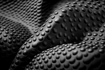 Embossed shiny black leather, pebble texture, shiny and supple, high quality, rich and luxurious, glossy, distinctive, richly detailed, intricate