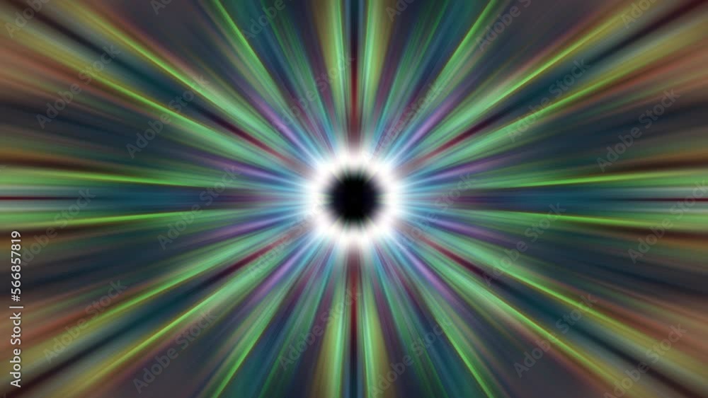 Aufkleber abstract loop magic hypnotic flicker glowing radial flying lines motion and illuminated multicolored