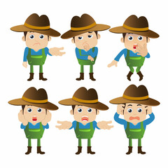 Farmer characters in different poses