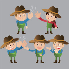 Farmer characters in different poses