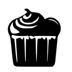 black and white of cake shape