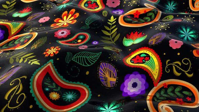 Colorful Retro Paisley Pattern Loop