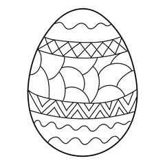 Sketch of Easter egg on white background