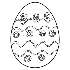 Sketch of Easter egg on white background
