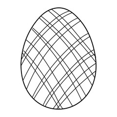Sketch of Easter egg on white background