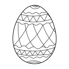 Sketch of Easter egg on white background