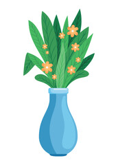 houseplant in blue vase