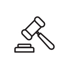 Hammer law icon vector logo design template