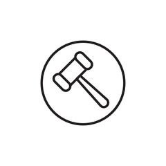 Hammer law icon vector logo design template