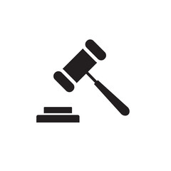 Hammer law icon vector logo design template