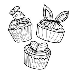 Beautiful Easter cupcakes on white background
