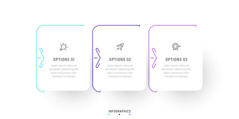 Vector Infographic label design template with icons and 3 options or steps. Can be used for process diagram, presentations, workflow layout, banner, flow chart, info graph.