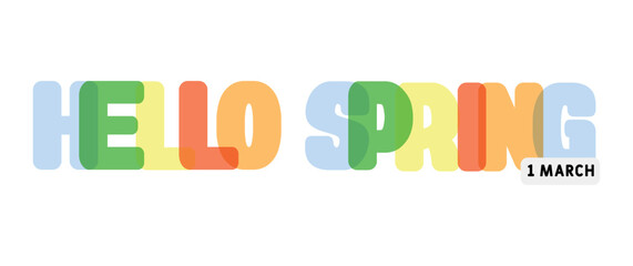 Text HELLO, SPRING on white background