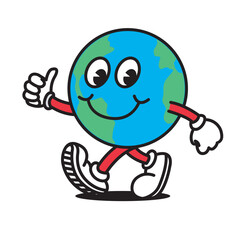Earth Vintage Mascot Illustration	
