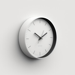 wall clock blank template mockup isolated on a white background Generative Ai