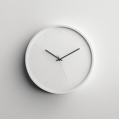 wall clock blank template mockup isolated on a white background Generative Ai