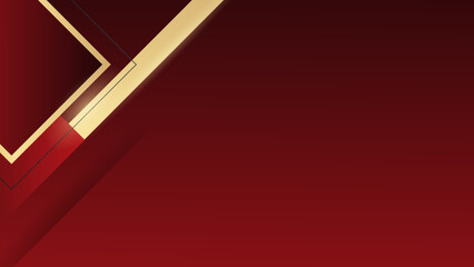 Red and gold luxury background. Red gold abstract background for design. Geometric shapes. Triangles, squares, stripes, lines. Color gradient.