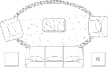 Vector illustration sketch of family lounge interior